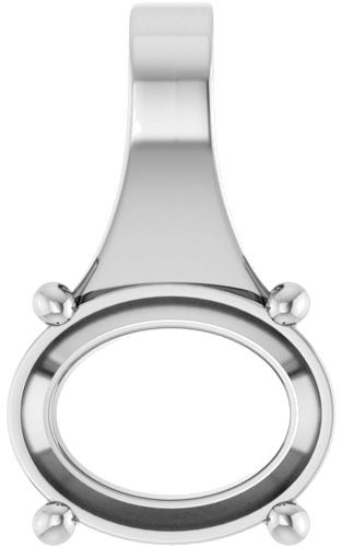 Continuum Sterling Silver 10x8 mm Oval Pendant Mounting (1)