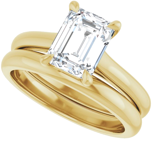 Sužadėtuvių Žiedas „Claw-Prong“ 14k yellow gold Emerald 8mm x 6mm (10)