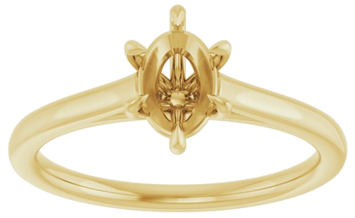 Sužadėtuvių Žiedas „Claw-Pong“ 14k yellow gold Oval 7mm x 5mm (3)