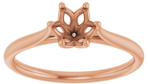 14K Rose 5.8 mm Round Engagement Ring Mounting (3)