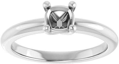 Sužadėtuvių Žiedas 14k white gold Cushion 5mm (3)
