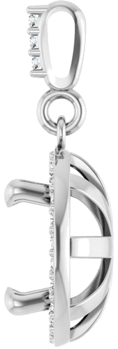 Pakabukas „Halo-Style“ 14k white gold Round 8.5mm (3)