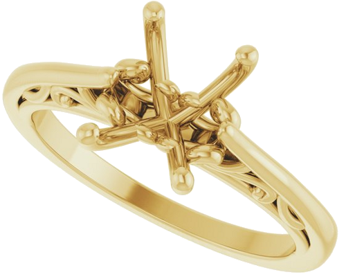 Sužadėtuvių Žiedas „Solitaire“ 14k yellow gold Emerald 8mm x 6mm (5)