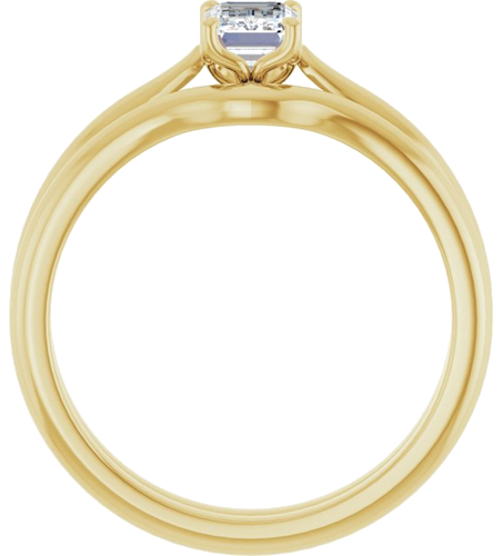 Sužadėtuvių Žiedas „Solitaire“ 585 Geltonojo Aukso Emerald 6mm x 4mm (7)