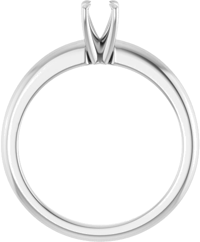 14K White 4.1 mm Round Solitaire Engagement Ring Mounting (2)