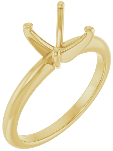 14K Yellow  7x7 mm Cushion Solitaire Engagement Ring Mounting (1)