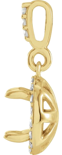 14K Yellow 6 mm Round 1 10 CTW Natural Diamond Semi-Set Pendant (2)