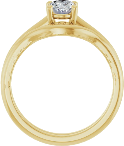 Sužadėtuvių Žiedas „V-End Prong“ 14k yellow gold Oval 7mm x 5mm (7)