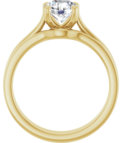 Sužadėtuvių Žiedas 14k yellow gold Round 6.5mm (7)