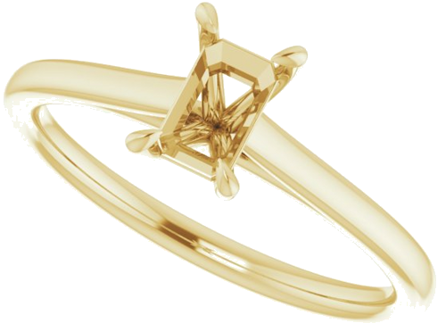 Sužadėtuvių Žiedas „Solitaire“ 585 Geltonojo Aukso Emerald 6mm x 4mm (5)