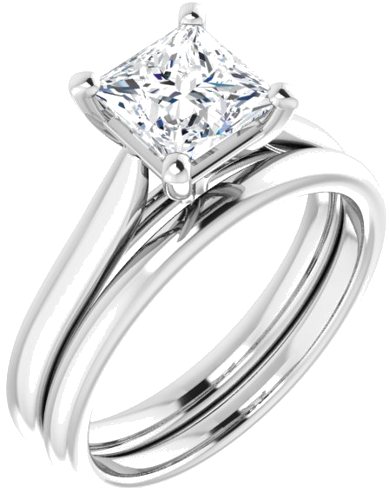 Sužadėtuvių Žiedas „Solitaire“ 950 Platinos Square 6mm (6)