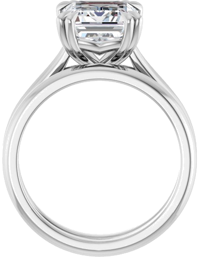 Sužadėtuvių Žiedas „Double Claw-Prong“ 10k white gold Emerald 10mm x 8mm (7)