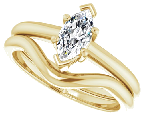 Sužadėtuvių Žiedas „V-End Prong“ 10k yellow gold Marquise 8mm x 4mm (10)