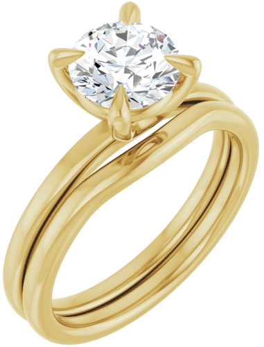 Sužadėtuvių Žiedas 14k yellow gold Round 7mm (6)