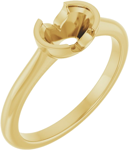 14K Yellow 7x5 mm Oval Solitaire Engagement Ring Mounting (1)