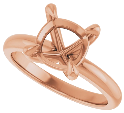 Sužadėtuvių Žiedas „Claw-Prong Solitaire“ 14k rose gold Cushion 8mm (5)