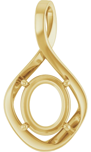 Pakabukas „Infinity-Inspired“ 14k yellow gold Oval 12mm x 10mm (1)