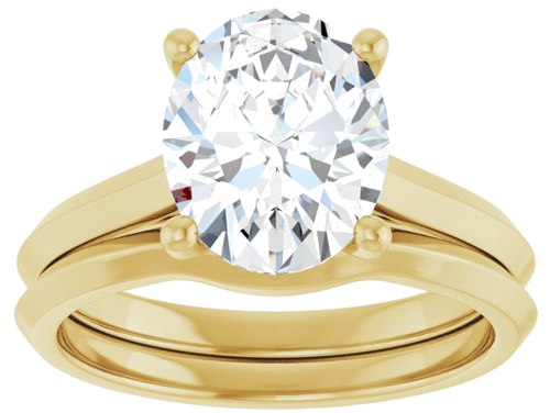 Sužadėtuvių Žiedas „Solitaire“ 585 Geltonojo Aukso Oval 10mm x 8mm (8)