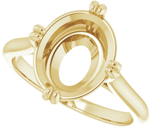 Sužadėtuvių Žiedas „Double Claw-Prong Solitaire“ 14k yellow gold Oval 11mm x 9mm (5)