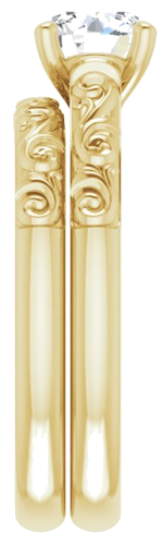 Sužadėtuvių Žiedas „Solitaire“ 14k yellow gold Round 6mm (9)