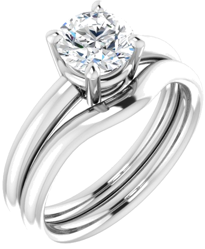 Sužadėtuvių Žiedas „Solitaire“ 585 Baltojo Aukso Round 6.5mm (6)