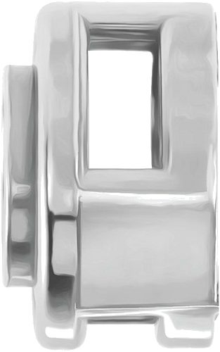 Pakabukas „Round Bezel-Set Slide“ 14k white gold Round 3.8mm (2)