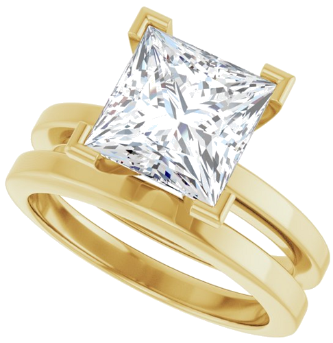 Sužadėtuvių Žiedas 14k yellow gold Square 8mm (10)