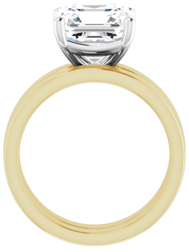Sužadėtuvių Žiedas „Solitaire“ 14k yellow/white gold Asscher 9mm (7)