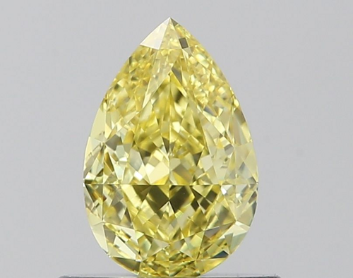 0.67 carat Fancy Intense Yellow-IF Natūralus Pear Deimantas (1)