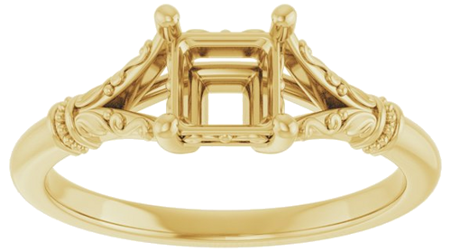 Sužadėtuvių Žiedas „Sculptural“ 14k yellow gold Square 5mm (3)