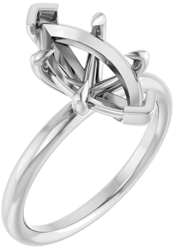 Sužadėtuvių Žiedas „Claw-Prong Solitaire“ 14k white gold Marquise 14mm x 7mm (1)