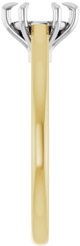Sužadėtuvių Žiedas „Claw-Pong“ 14k yellow/white gold Round 6.5mm (4)