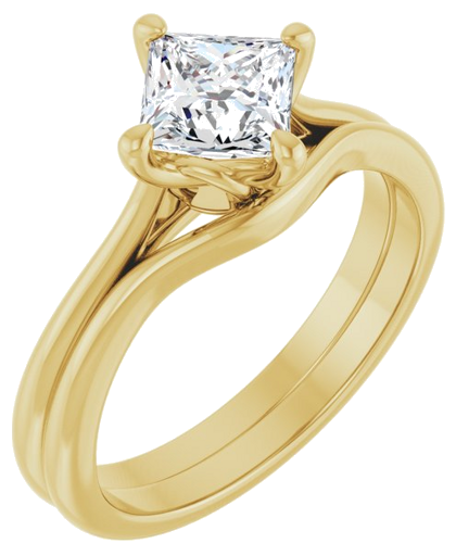 Sužadėtuvių Žiedas „Solitaire“ 14k yellow gold Square 5.5mm (6)