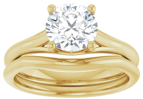 Sužadėtuvių Žiedas „Solitaire“ 10k yellow gold Round 7mm (8)