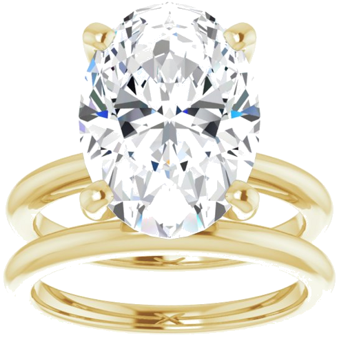 Sužadėtuvių Žiedas „Solitaire“ 585 Geltonojo Aukso Oval 14mm x 10mm (8)