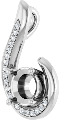 Pakabukas „Freeform“ 14k white gold Round 6.5mm (3)