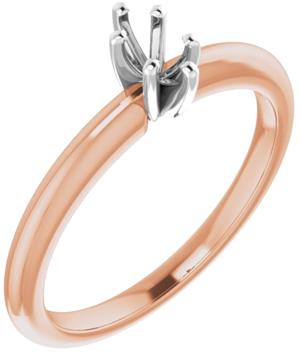 Sužadėtuvių Žiedas 14k rose/white gold Marquise 5mm x 3mm (1)