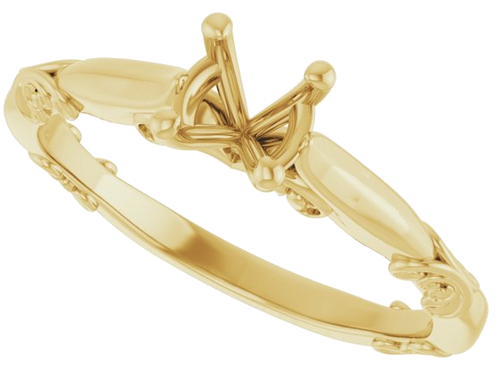 Sužadėtuvių Žiedas „Solitaire Sculptural“ 14k yellow gold Round 5.2mm (5)