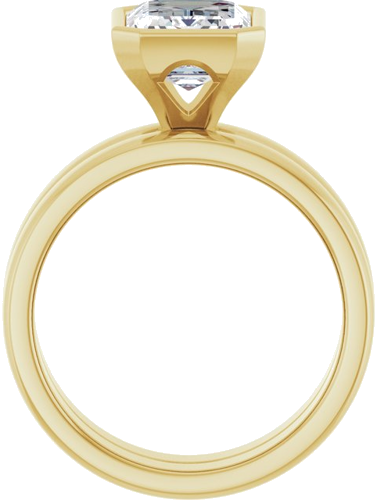 Sužadėtuvių Žiedas „Bezel-Set Solitaire“ 14k yellow gold Emerald 9mm x 7mm (7)