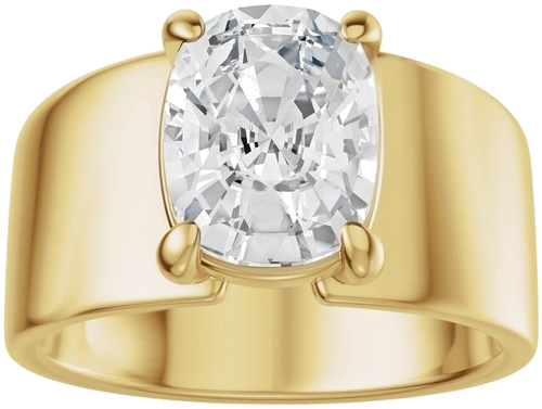 Sužadėtuvių Žiedas „Solitaire“ 14k yellow gold Elongated Cushion 9mm x 7mm (3)