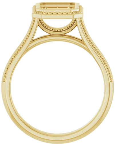 Sužadėtuvių Žiedas „Bezel-Set Solitaire“ 10k yellow gold Emerald 8.5mm x 6.5mm (2)