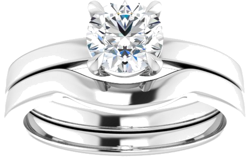 Sužadėtuvių Žiedas „Claw-Prong Solitaire“ 14k white gold Round 6mm (7)