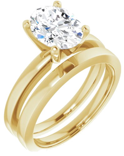 Sužadėtuvių Žiedas „Solitaire“ 585 Geltonojo Aukso Oval 9mm x 7mm (6)