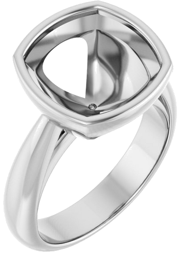 Sužadėtuvių Žiedas „Bezel-Set Solitaire“ 950 Platinos Cushion 11mm (1)