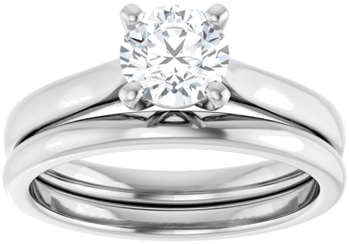 14K White 5.8 mm Round Engagement Ring Mounting (8)