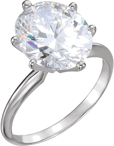 Sužadėtuvių Žiedas „Lightweight Solitaire“ 14k white gold Oval 12mm x 10mm (1)