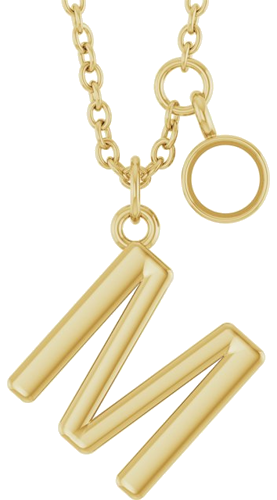 Pakabukas „Accented Initial“ 14k yellow gold Round 3mm (1)