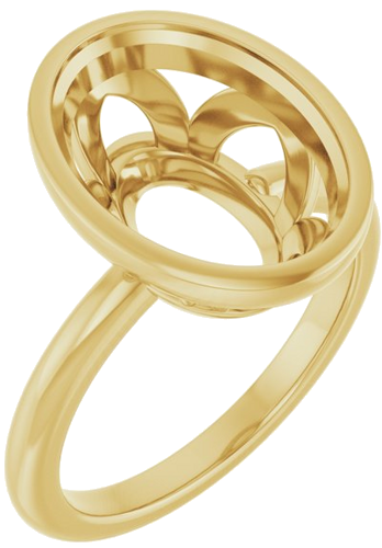 Sužadėtuvių Žiedas „Bezel-Set“ 14k yellow gold Oval 14mm x 10mm (1)