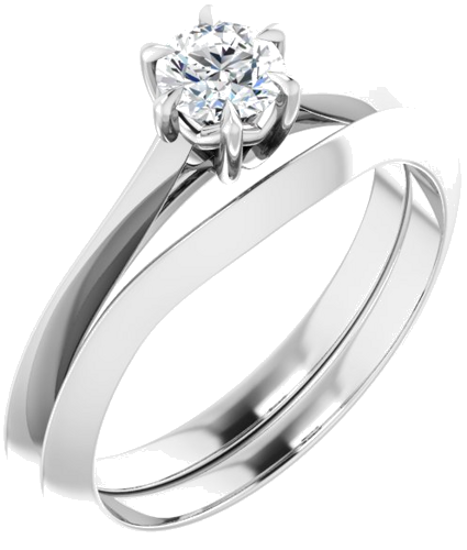 Sužadėtuvių Žiedas „Claw-Prong Solitaire“ 10k white gold Round 4.4mm (6)