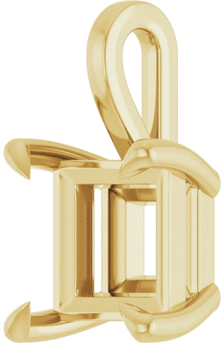 Pakabukas „Solitaire“ 14k yellow gold Square 6mm (2)